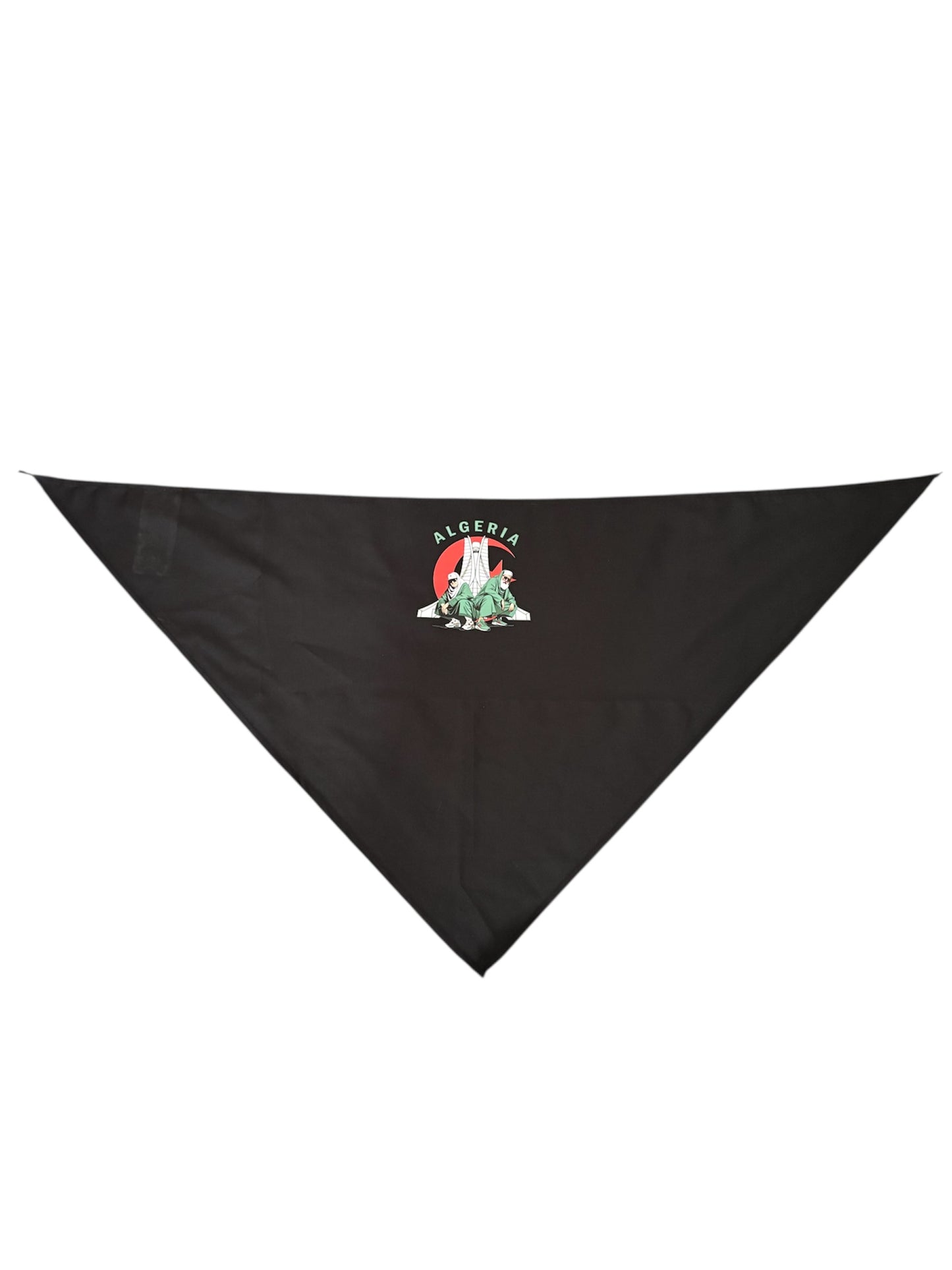 Bandana Algérie 80% polyester / 20% coton. Finition bords roulés.
58 cm .